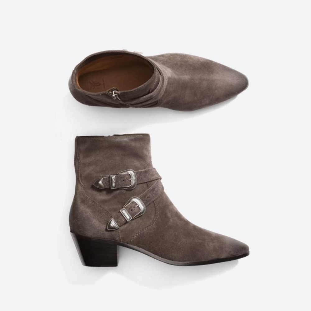 FRYE Ellen Suede Buckle Boot
